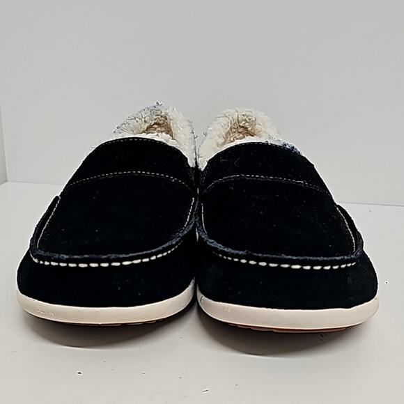 Spenco Fiesta Black White Fur Lined Slipper/Shoes Orthopedic Wm Size 9B - Defect - Picture 3 of 12